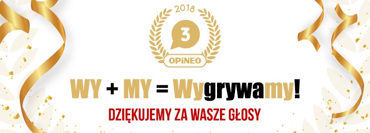 TaniaKsiazka.pl zajęła 3. miejsce w Rankingu Sklepów Internetowych 2018 Opineo.pl - Dziękujemy!