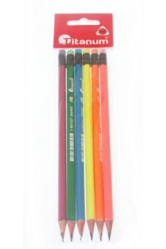 Ołówek z gumką trójkątny HB neonowy