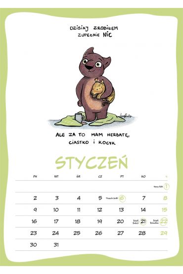 Kalendarz cienny 2023 Torbacz Wombat
