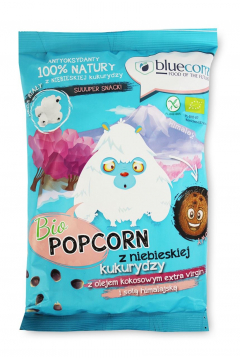 Popcrop Popcorn z niebieskiej kukurydzy z olejem kokosowym i solą himalajską bezglutenowy 50 g Bio
