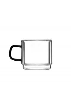 Vialli Design Komplet szklanek z podwójną ścianką do espresso Carbon 8548 2 x 80 ml