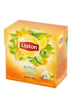 Lipton Herbata czarna aromatyzowana Owoce cytrusowe 20 x 1,8 g