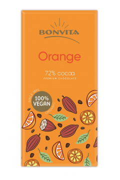 Bonvita Czekolada gorzka z kawałkami pomarańczy fair trade bezglutenowa 100 g Bio