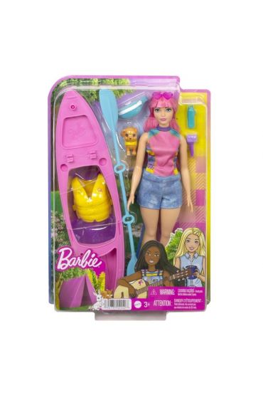 Barbie Kemping Daisy Lalka + kajak Zestaw HDF75 Mattel