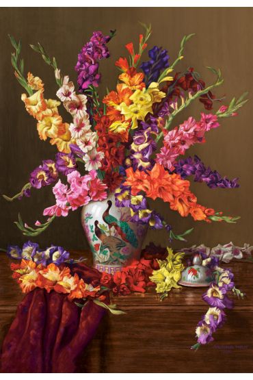 Puzzle 1000 el. Ladiole w chiskiej wazie Castorland