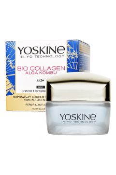 Yoskine Bio Collagen Alga Kombu 60+ naprawczy bio-krem na zmarszczki na noc 50 ml