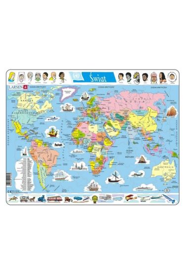 Puzzle 107 el. wiat Mapa polityczna Larsen