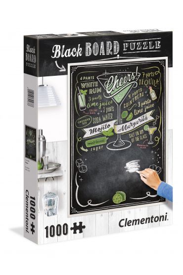 Puzzle 1000 el. Czarna tablica Na zdrowie Clementoni
