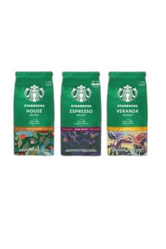 Starbucks Kawa mielona palona House Blend + Espresso Roast + Veranda Blend Zestaw 3 x 200 g
