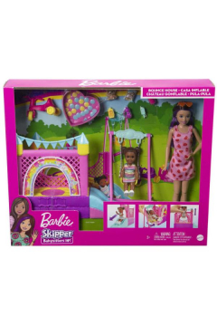 Barbie Lalka Opiekunka Skipper i dmuchany zamek HHB67 Mattel