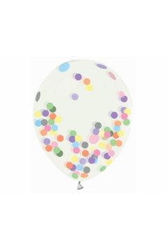 Balony Helium Formula, transparentne, kolorowe konfetti