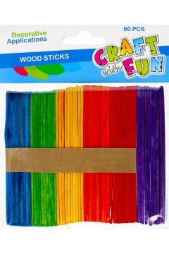 Patyczki drewniane kolorowe 60szt