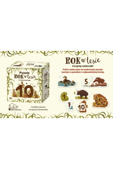 Puzzle Rok w lesie. Liczymy zwierzaki Nasza Ksigarnia