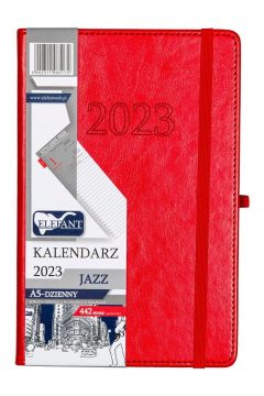Kalendarz 2023 A5 Jazz dzienny czerwony