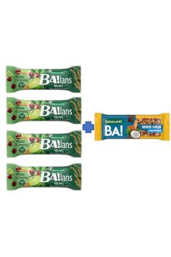 Bakalland Baton BA!lans Wiśnia z limonką + Kokosowe Brownie Zestaw 4 x 38 g + 35 g
