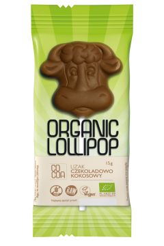 Cocoa Lizak czekoladowo - kokosowy bezglutenowy 15 g Bio