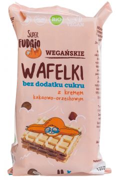 Super Fudgio Wafelki z kremem kakaowo-orzechowym bez dodatku cukru 120 g Bio