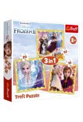 Puzzle 3w1 Moc Anny i Elsy. Frozen Trefl