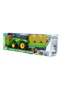 Traktor-spychacz zielony z przyczepą z belami 1:32 Teama