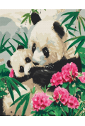 Obraz Malowanie po numerach - Mama panda z dzieckiem