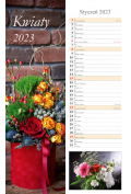 Kalendarz 2023 Ścienny pasek Kwiaty