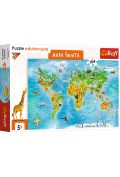 Puzzle edukacyjne 104 el. Mapa świata dla dzieci Trefl