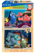 Puzzle 2 x 25 el. Gdzie jest Nemo, Potwory i spółka Educa