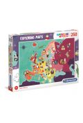 Puzzle 250 el. Mapa Europy Słynni ludzie Clementoni