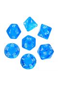 Komplet kości RPG - Mini Kryształowe - Niebieskie Rebel