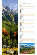 Kalendarz 2023 Ścienny pasek Tatry