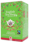 English Tea Shop Organic Herbata zielona z granatem i płatkami róży fair trade 20 x 2 g Bio