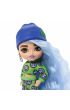 Barbie Mała lalka Lalka 3 - Zielony kombinezon/Jasnoniebieskie włosy HGP65 Mattel