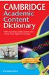 Camb Academic Content Dictionary PB/CD ROM